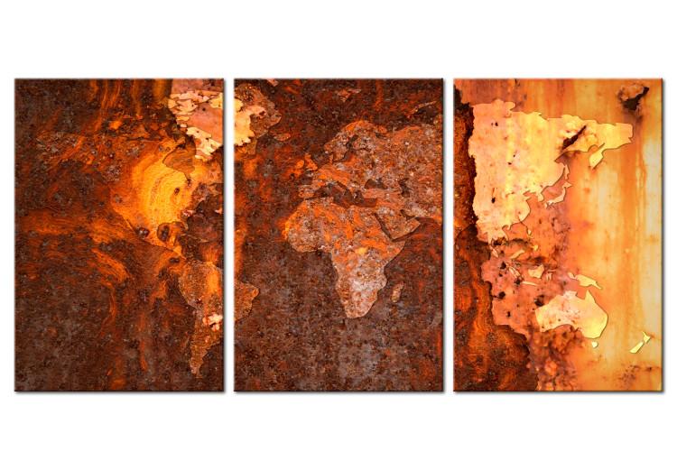 Canvas Print World Map: Old Rust