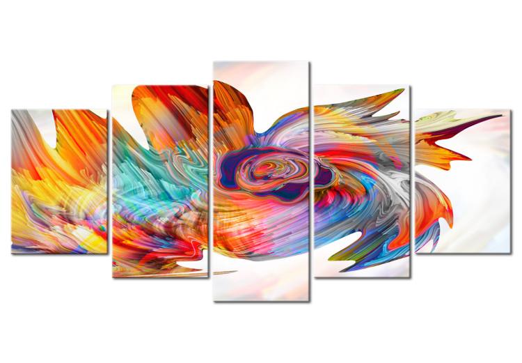 Canvas Print Colorful Illusion - Rainbow Swirl on White Background in Abstract Motif