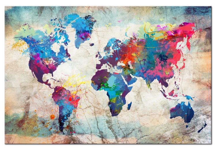 Canvas Print World Map: Colourful Madness