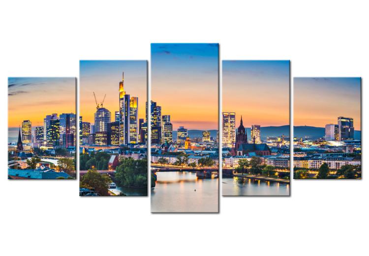 Canvas Print Frankfurt on the Main, Germany - City Panorama with Urban Lights