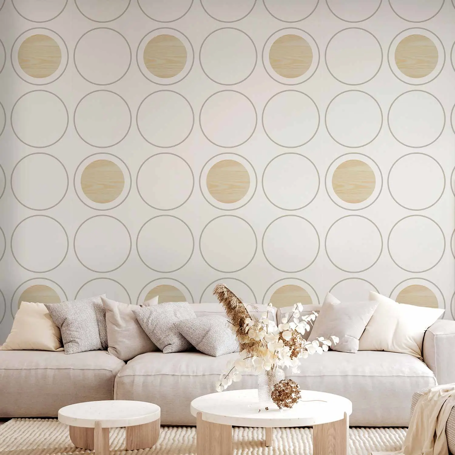 Circle Wallpaper Modern Living Room Circle Paintings: A Bold Statement