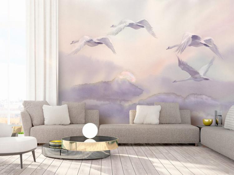 Wall Mural Flying Swans