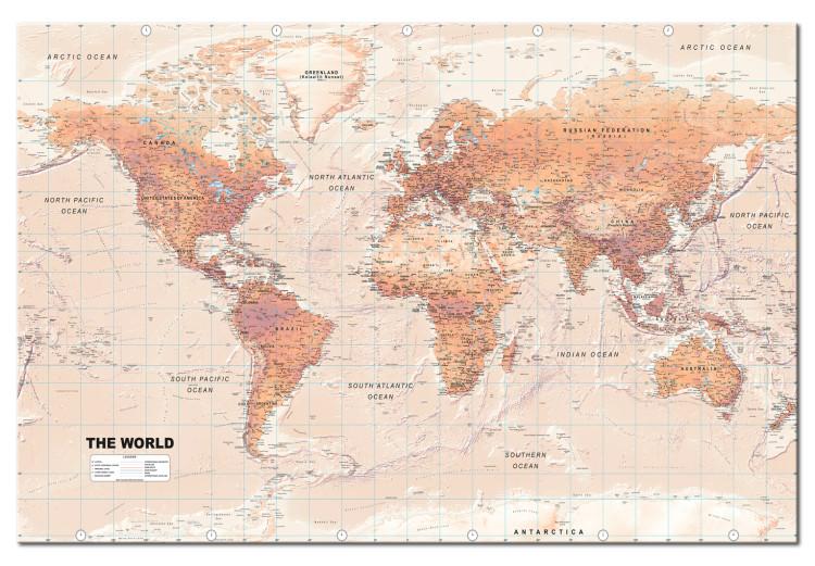 Canvas Print World Map: Orange World