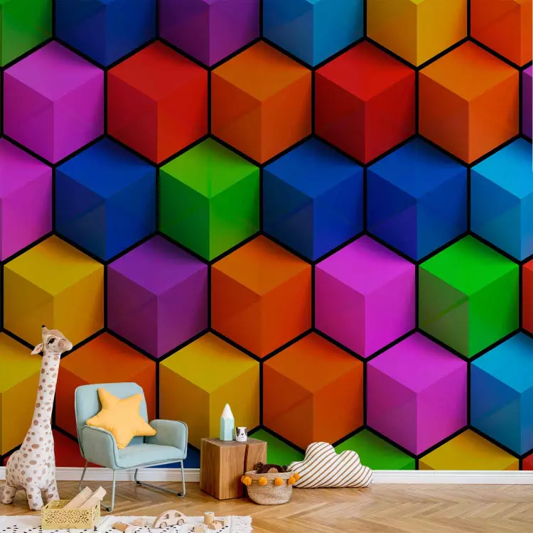 Wall Mural Colorful Geometric Boxes
