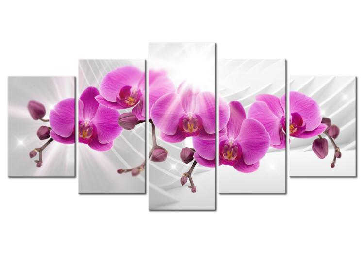 Canvas Print Abstract Garden: Pink Orchids