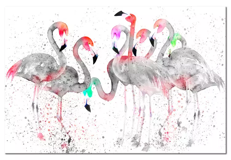 Canvas Print Flamingoes Dance