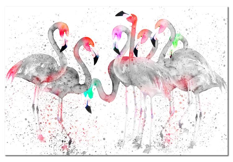 Canvas Print Flamingoes Dance