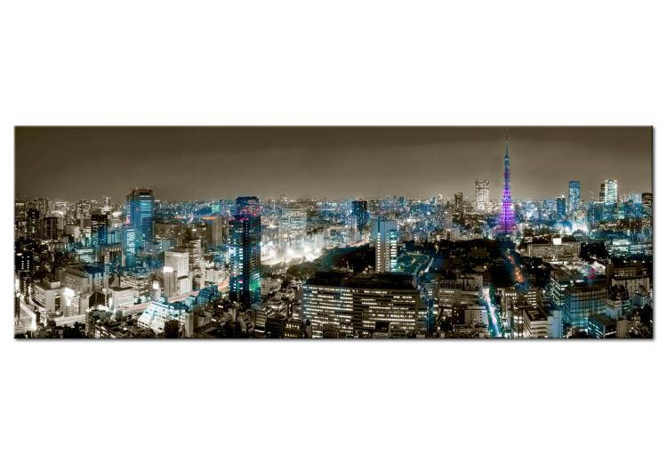 Canvas Print Tokyo Skyline (1-piece) - Skyscrapers Under Gray-Brown Sky