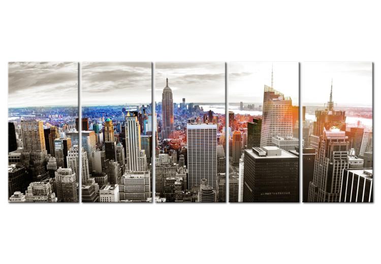 Canvas Print New York: Grey Tower Blocks