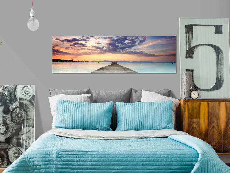 Canvas Moment for Yourself (1-piece) - Romantic Landscape with Couple on Bridge 106200 additionalImage 3