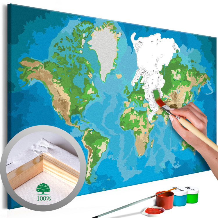 Paint by Number Kit World Map (Blue & Green) 107500