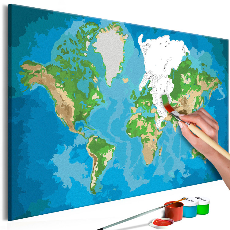 Paint by Number Kit World Map (Blue & Green) 107500 additionalImage 3