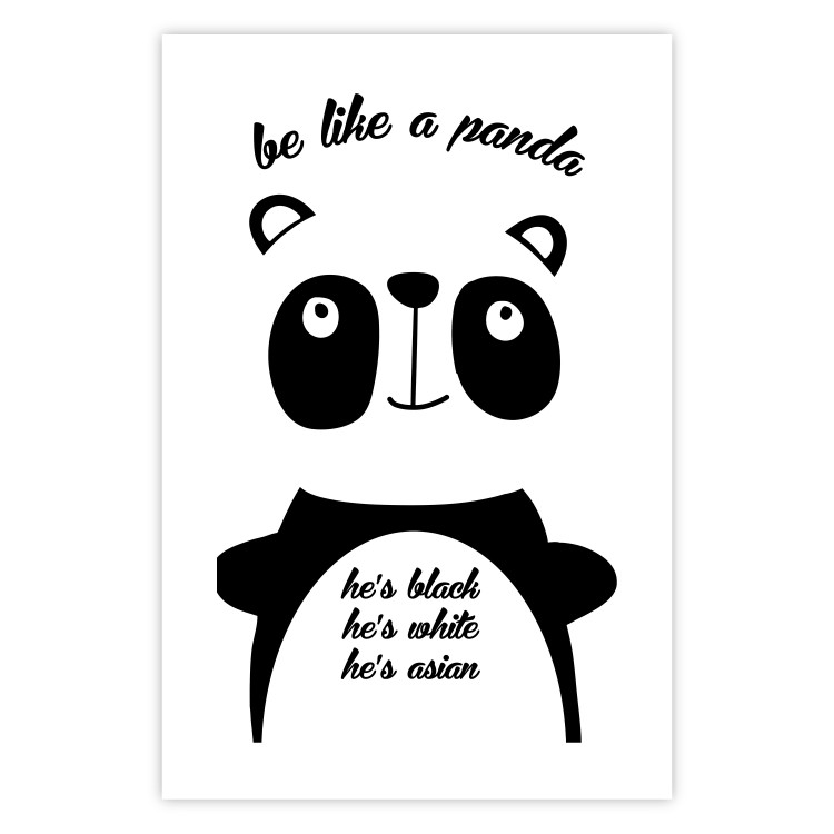 Poster Be Like a Panda - black and white composition with an animal and texts 114800 additionalImage 19