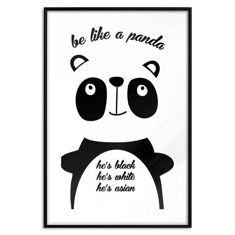 Poster Be Like a Panda - black and white composition with an animal and texts 114800 additionalImage 15