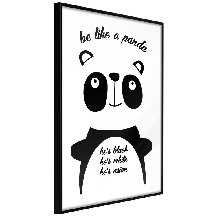 Poster Be Like a Panda - black and white composition with an animal and texts 114800 additionalImage 11