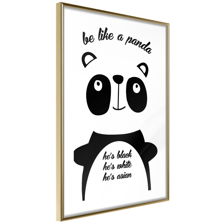 Poster Be Like a Panda - black and white composition with an animal and texts 114800 additionalImage 6