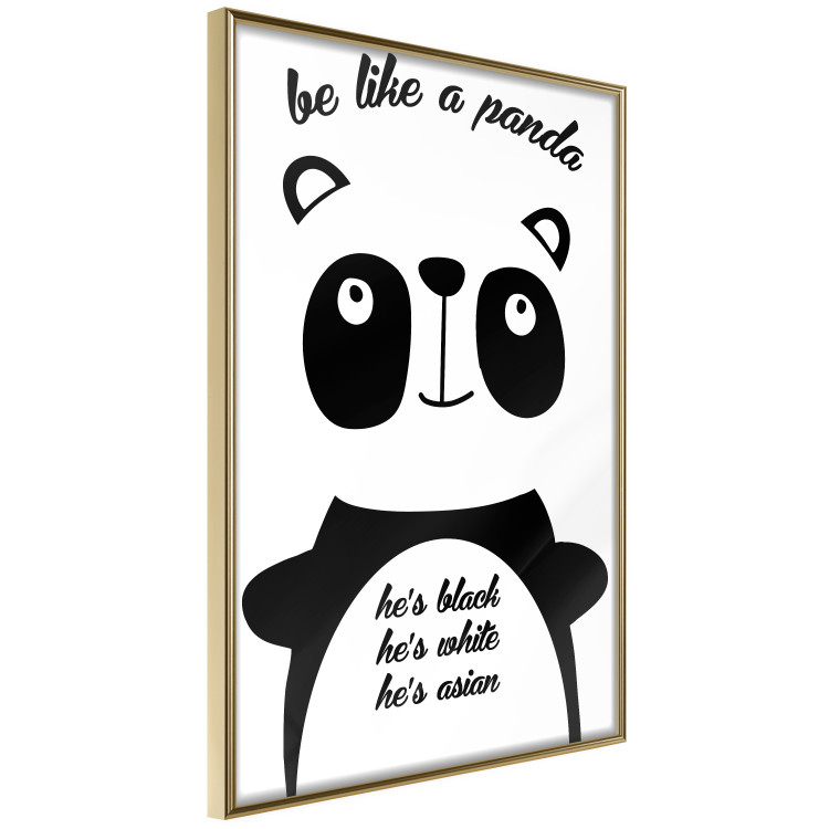 Poster Be Like a Panda - black and white composition with an animal and texts 114800 additionalImage 12
