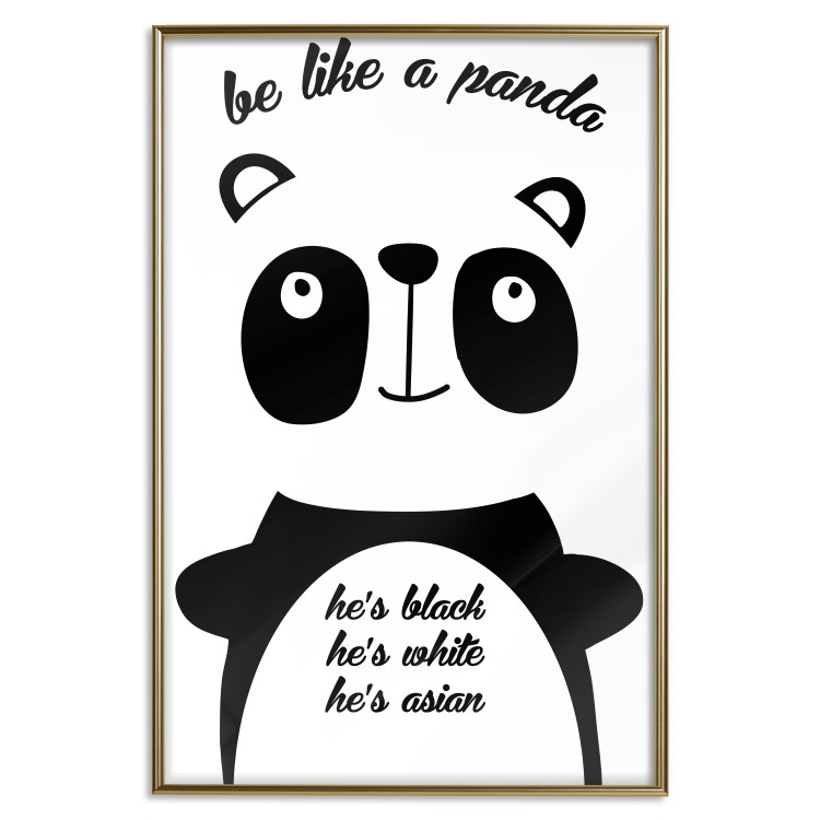 Poster Be Like a Panda - black and white composition with an animal and texts 114800 additionalImage 16