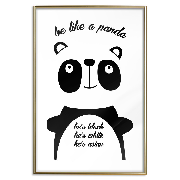 Poster Be Like a Panda - black and white composition with an animal and texts 114800 additionalImage 14