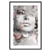Poster Thoughtful Woman - abstraction with a woman's face and pink flowers 115200 additionalThumb 15
