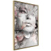 Poster Thoughtful Woman - abstraction with a woman's face and pink flowers 115200 additionalThumb 12