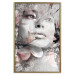 Poster Thoughtful Woman - abstraction with a woman's face and pink flowers 115200 additionalThumb 16