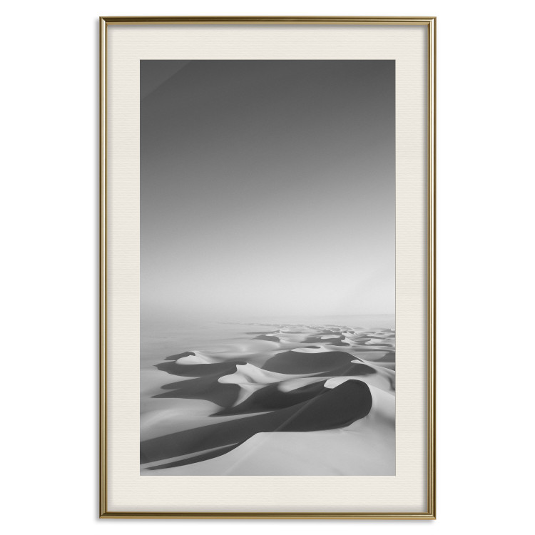 Poster Endless Sahara - black and white landscape amidst dunes and desert sands 116500 additionalImage 19