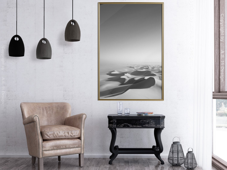 Poster Endless Sahara - black and white landscape amidst dunes and desert sands 116500 additionalImage 5
