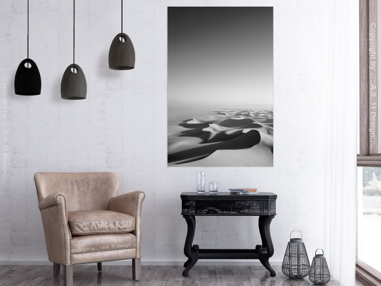 Poster Endless Sahara - black and white landscape amidst dunes and desert sands 116500 additionalImage 17
