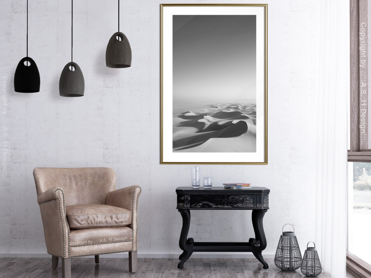 Poster Endless Sahara - black and white landscape amidst dunes and desert sands 116500 additionalImage 15