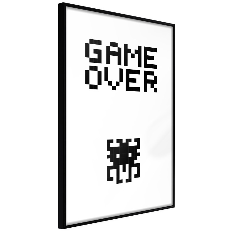 Wall Poster Game Over - black and white composition with pixels and English text 116800 additionalImage 10