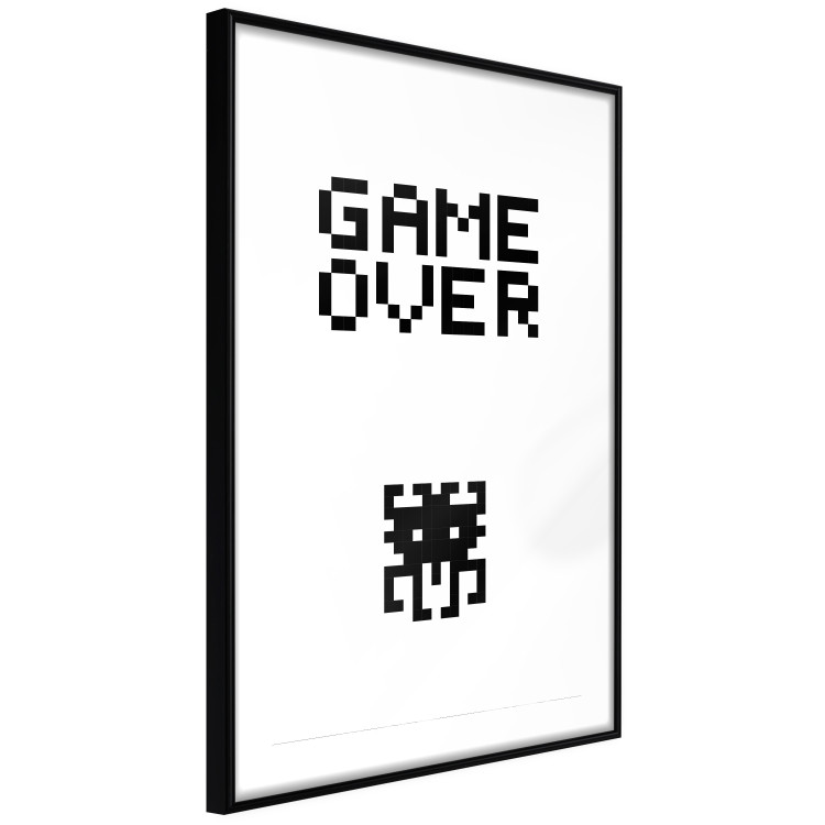 Wall Poster Game Over - black and white composition with pixels and English text 116800 additionalImage 13