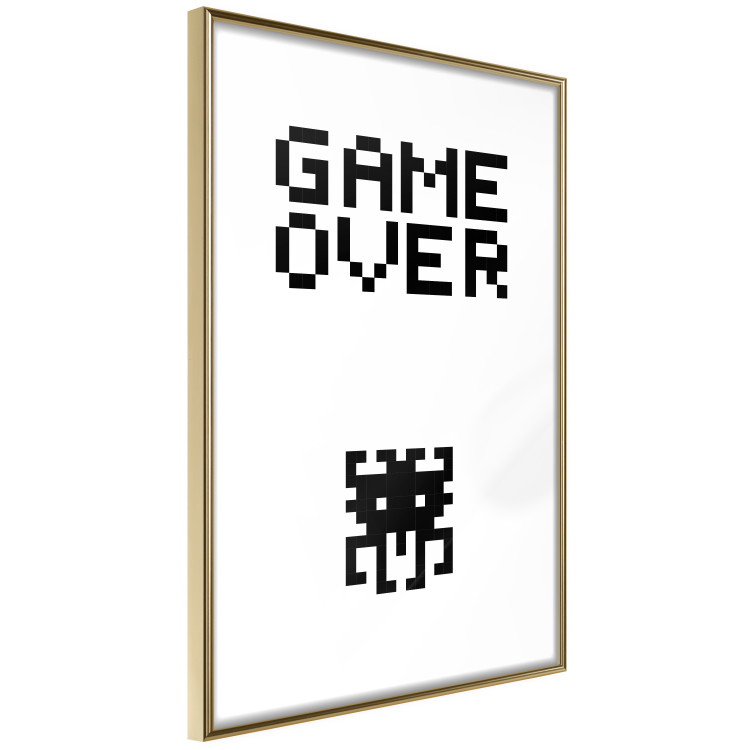 Wall Poster Game Over - black and white composition with pixels and English text 116800 additionalImage 14