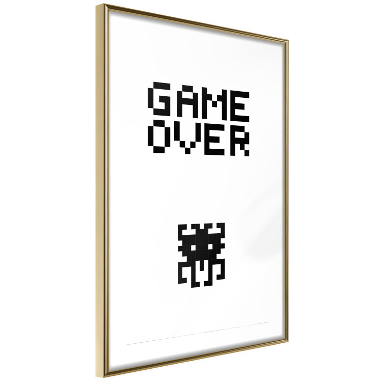 Wall Poster Game Over - black and white composition with pixels and English text 116800 additionalImage 8