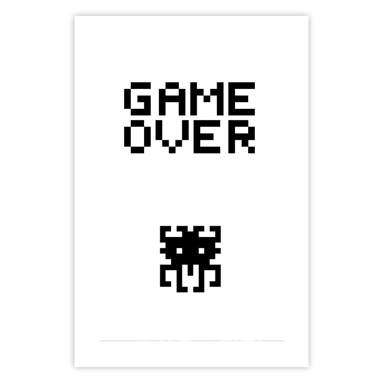 Wall Poster Game Over - black and white composition with pixels and English text 116800 additionalImage 25