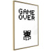 Wall Poster Game Over - black and white composition with pixels and English text 116800 additionalThumb 12