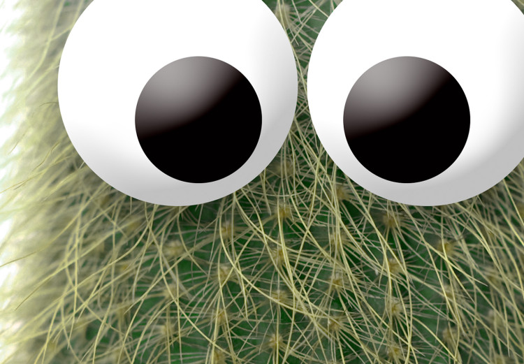 Poster Prickly Friend - funny illustration with a green plant with eyes 116900 additionalImage 10