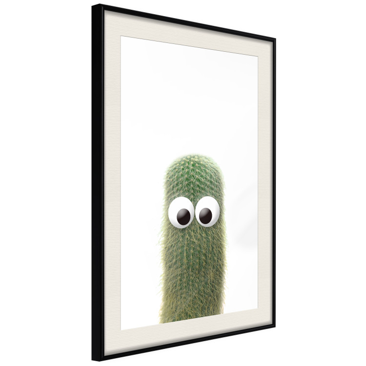 Poster Prickly Friend - funny illustration with a green plant with eyes 116900 additionalImage 3