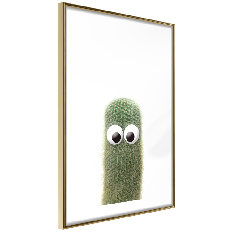 Poster Prickly Friend - funny illustration with a green plant with eyes 116900 additionalImage 6