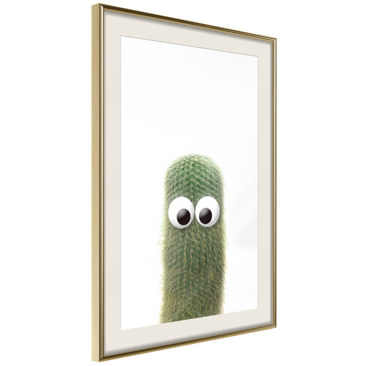 Poster Prickly Friend - funny illustration with a green plant with eyes 116900 additionalImage 2
