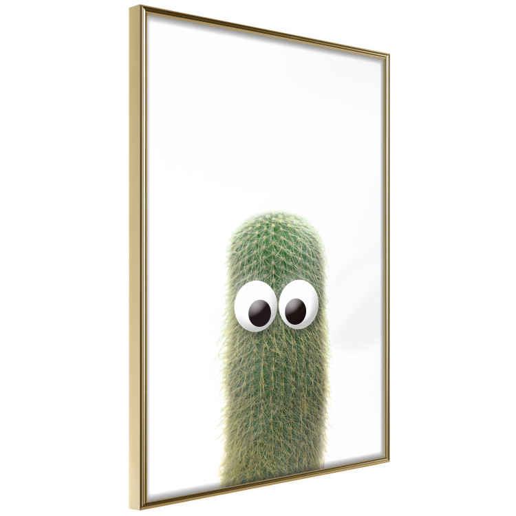 Poster Prickly Friend - funny illustration with a green plant with eyes 116900 additionalImage 14