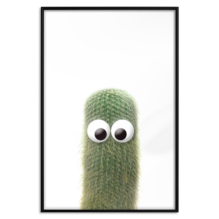 Poster Prickly Friend - funny illustration with a green plant with eyes 116900 additionalImage 24