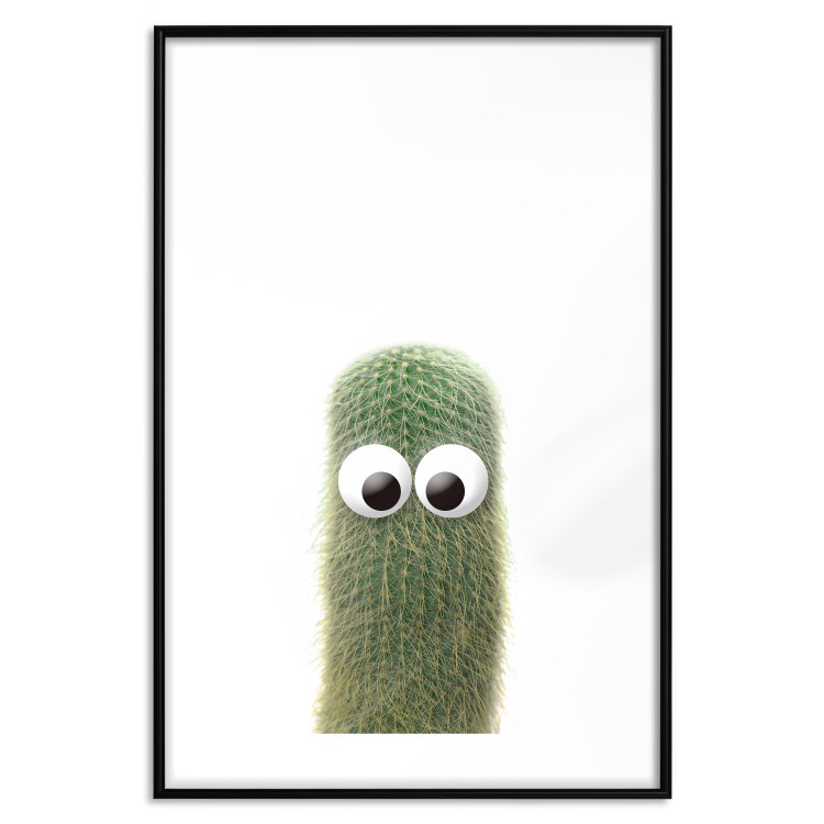 Poster Prickly Friend - funny illustration with a green plant with eyes 116900 additionalImage 17
