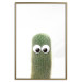 Poster Prickly Friend - funny illustration with a green plant with eyes 116900 additionalThumb 20