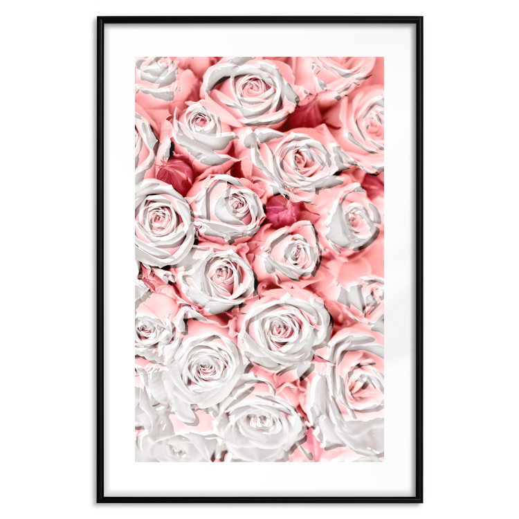 Wall Poster White Roses - beautiful composition of lovely flowers in light pink color 117900 additionalImage 16