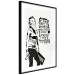 Poster Girl with Graffiti - black and white composition with a woman and text 119200 additionalThumb 13