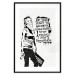 Poster Girl with Graffiti - black and white composition with a woman and text 119200 additionalThumb 15