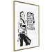 Poster Girl with Graffiti - black and white composition with a woman and text 119200 additionalThumb 6