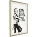 Poster Girl with Graffiti - black and white composition with a woman and text 119200 additionalThumb 2