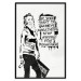 Poster Girl with Graffiti - black and white composition with a woman and text 119200 additionalThumb 18